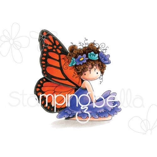 TINY TOWNIE BUTTERFLY GIRL-Stamping Bella Cling Rubber Stamp-Stamping Craft - Picture 8 of 30