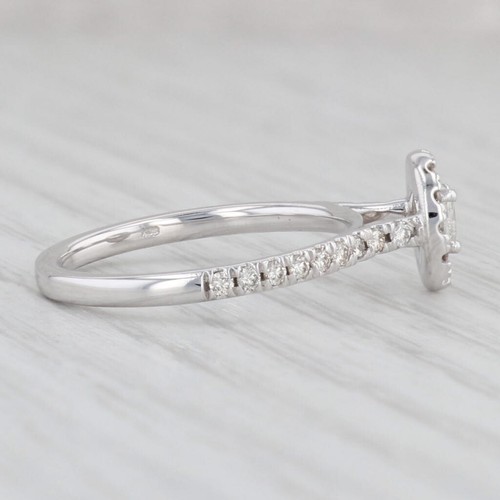 Nuevo 0.50ctw Ovalado Diamante Halo Compromiso Anillo 14k Oro Blanco Talla 7.25 - Imagen 5 de 8