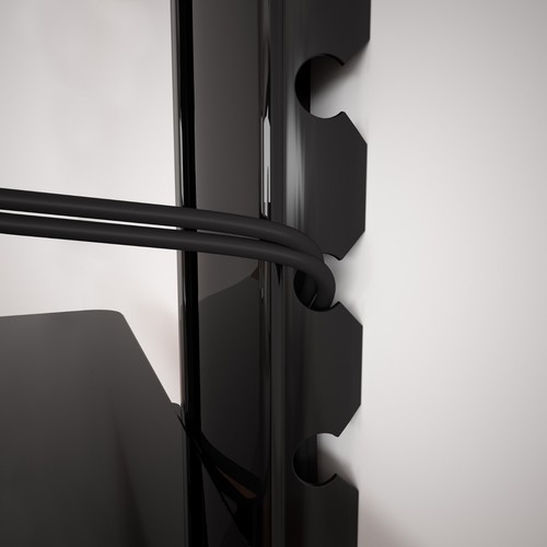 AVF AV Accessory Shelves Black - Two Under TV Floating Glass Shelves - 10kg Max - Picture 5 of 5