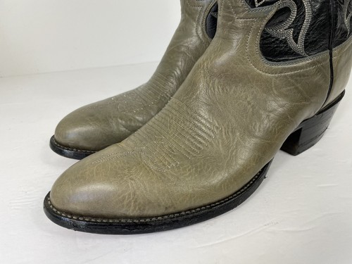 Vtg Tony Lama 2-Tone Pull On Leather Cowboy Western Work Boots Men 10.5 B #6700 - Picture 10 of 12