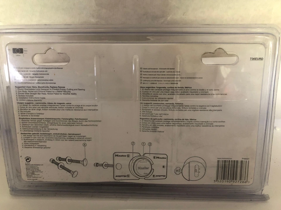 CADENAS POUR VEHICULE UTILITAIRE 736EURD MASTER LOCK (1.795.1) - Photo 2/2