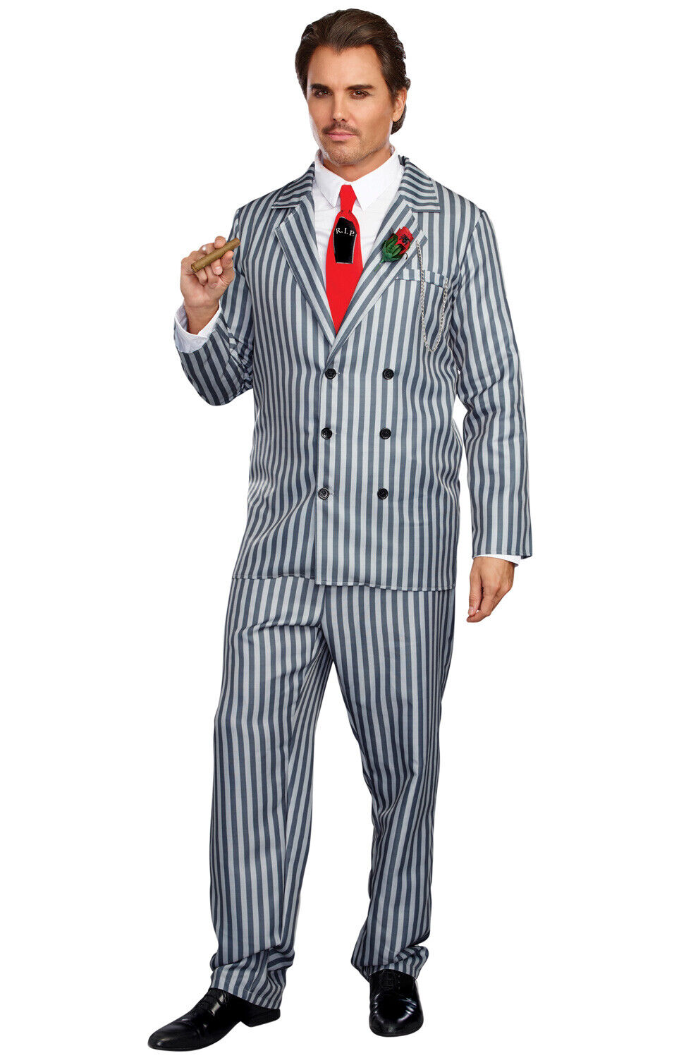 Brand New Addams Family Gomez Pin Stripe Suit Mr. Fright Adult Costume