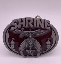 1985 C&J Shrine Belt Buckle CJ1005 Pewter Made In The USA