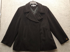 Tommy Hilfiger Blazer Jacket Womens Black Peak Lapel Double Breasted Snap Front