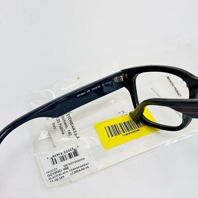 GUCCI 眼鏡 GG-9067NJ B6V 54□15-145 GUCCI 1303 Black Blue Stripe Square Classic Eyeglasses GG1303O