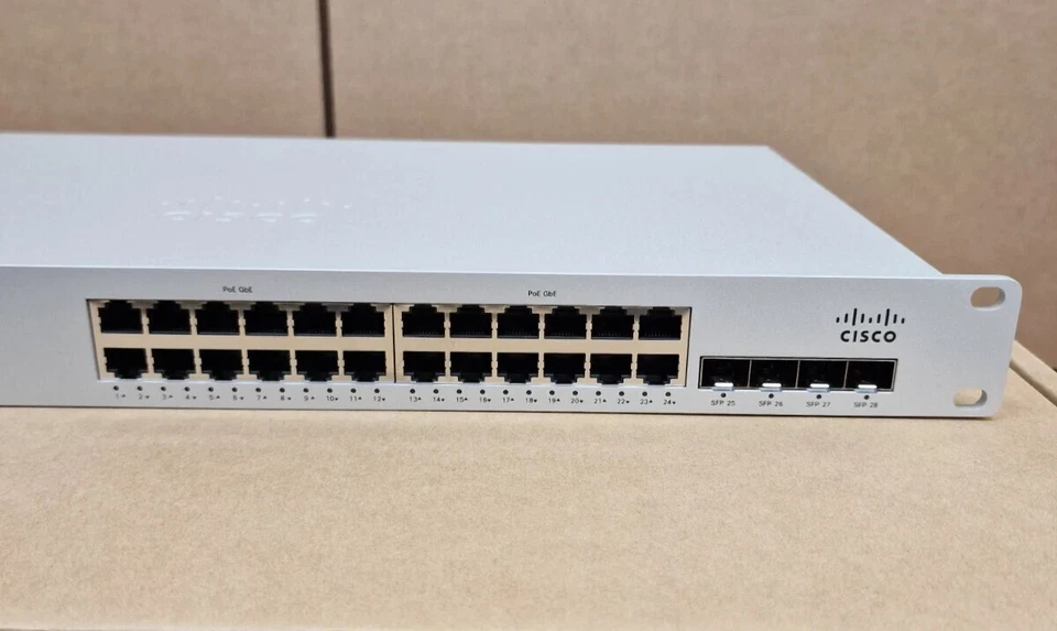 NEW Cisco Meraki MS210-24P-HW 24x 1GE POE+ 4x 1G SFP 1U Cloud Switch UNCLAIMED - Image 3 of 4