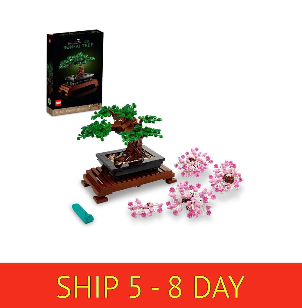 LEGO Icons Bonsai Tree Kit 18+ 878 noPieces Artificial Plant with Pink Cherry Blossoms