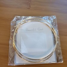 Beautiful Girl Gold-Tone Hoop Earrings 3-Inch Diameter Lightweight  Stylish Acc