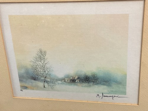 Lithographie signée Alferio MAUGERI au paysage de neige - Picture 4 of 8