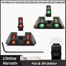 4x Fiber Optic Front & Rear Sight For Glock 17 19 22 23 26 27 33 34 35 37 38 39