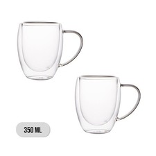 Double Wall Insulated Glass Coffee Glass Mug Tea Cup With Handle 150/250/350/450