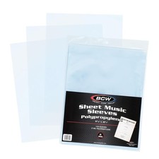 BCW Sheet Music Sleeves - Archival Quality, 100 Pack, 9 3/8x12 1/4 in Clear