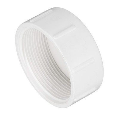 Pipe End Cap Plug, 2'' FNPT Pipe Socket Fitting, White