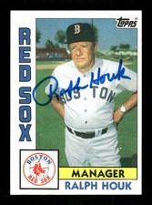 1984 Topps 381 Ralph Houk signed auto autograph  crisp blue sharpie , centered  