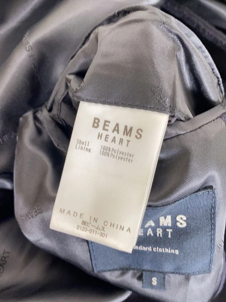 BEAMS HEART Coat Navy S Used - Image 4 of 4