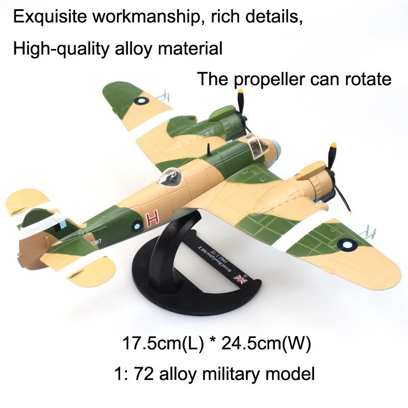 1:72 WWII RAF Bristol Beaufighter MKX Aircraft Model Diecast Military Collection - Image 2 of 4