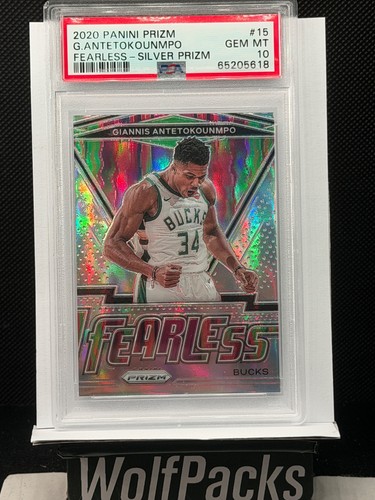2020-21 Panini Prizm - Fearless Giannis Antetokounmpo #15 Silver Prizm PSA 10