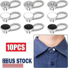 10  Metal Collar Neck Waist Extender Expander Buttons for Men Dress Shirt Pants