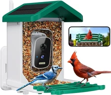 Smart Bird Feeder with Camera, AI Bird Species Identification Solar Powered Pane