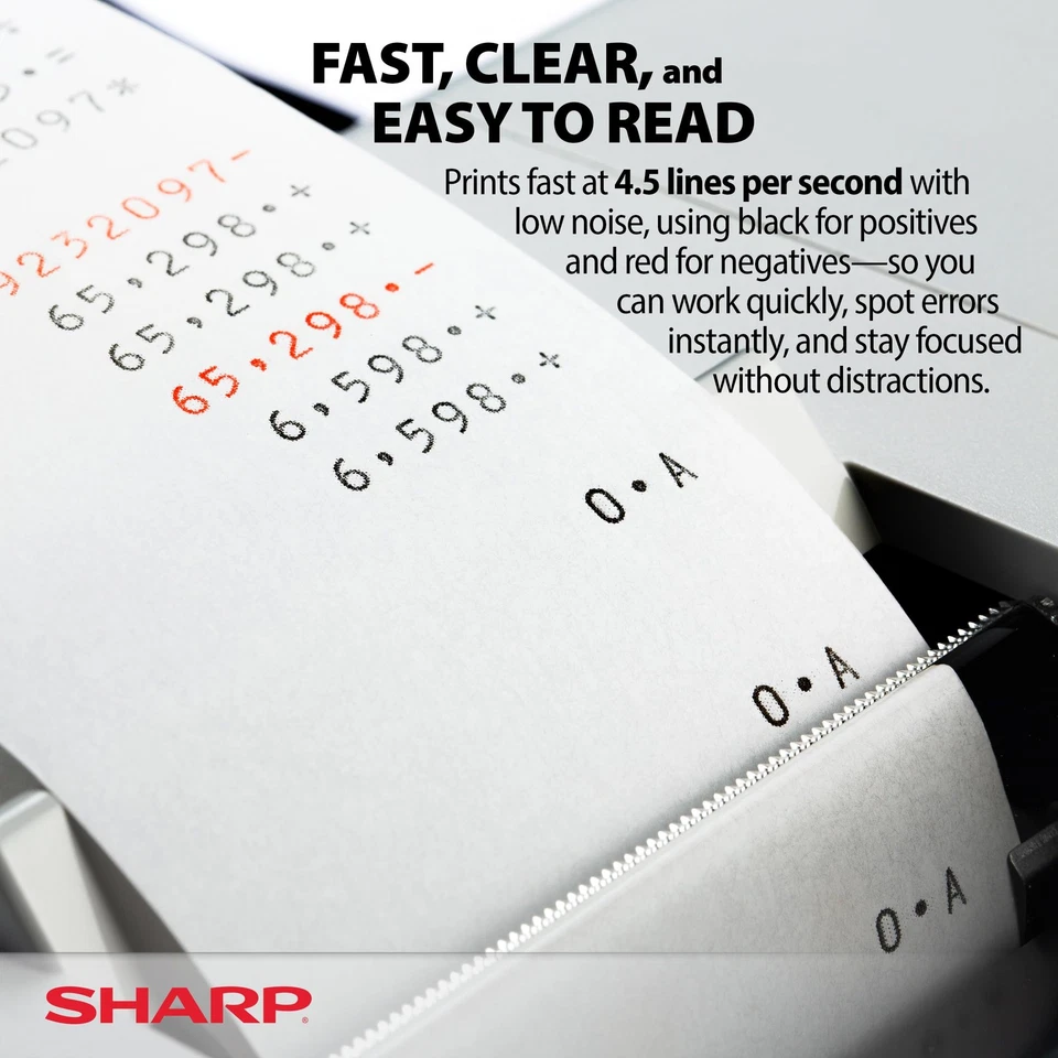 EL-1197PIII Heavy Duty Color Printing Calculator with Clock and Calendar - Image 4 of 4