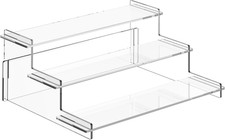 3 Steps Clear Acrylic Display Riser Cupcake Stand Display Shelves for Decoration