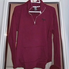 VICTORIA'S SECRET PINK WOMANS 1/4TH ZIP SWEATSHIRT SIZE MEDIUM