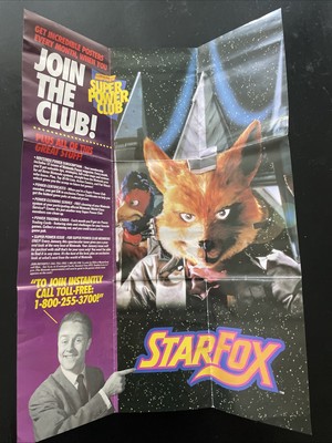 Super Nintendo Starfox Poster 1993 Collectable Full Color Insert