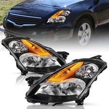 2007-2009 Altima Halogen Headlight Assembly Clear Lens Black Amber Reflector