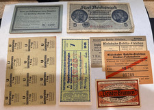 8 Authentic NAZI-era Memorabilia: Ship Line, Soldier $$, Stock, Food Stamps, etc