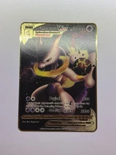 Gold Metal Fan Art Display Card 3200HP Psyjack Mewtwo VMAX NM/M
