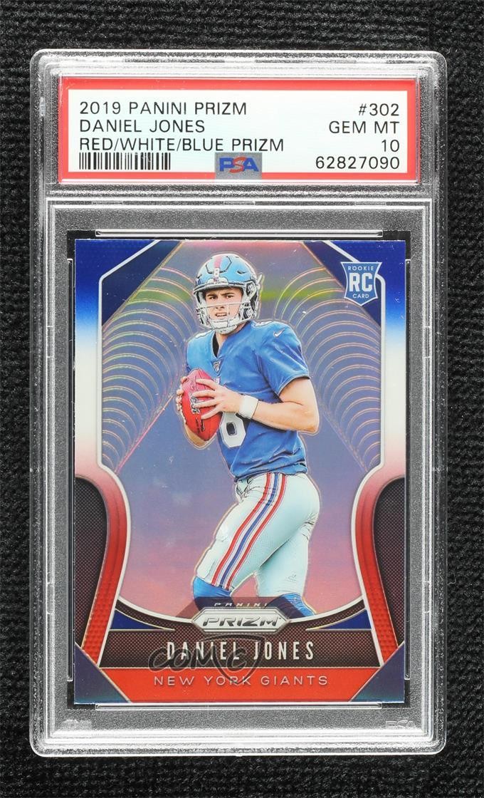 2019 Panini Prizm Rookies Red White & Blue Daniel Jones #302 PSA 10 GEM MT k4n
