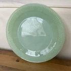 1 Vintage Fire King Jadeite Ribbed Jane Ray 9" Juncheion Plate Jadite Shows Wear
