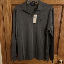 NWT Polo Ralph Lauren Men  s Classic-Fit Soft Cotton Polo Shirt Grey Size S