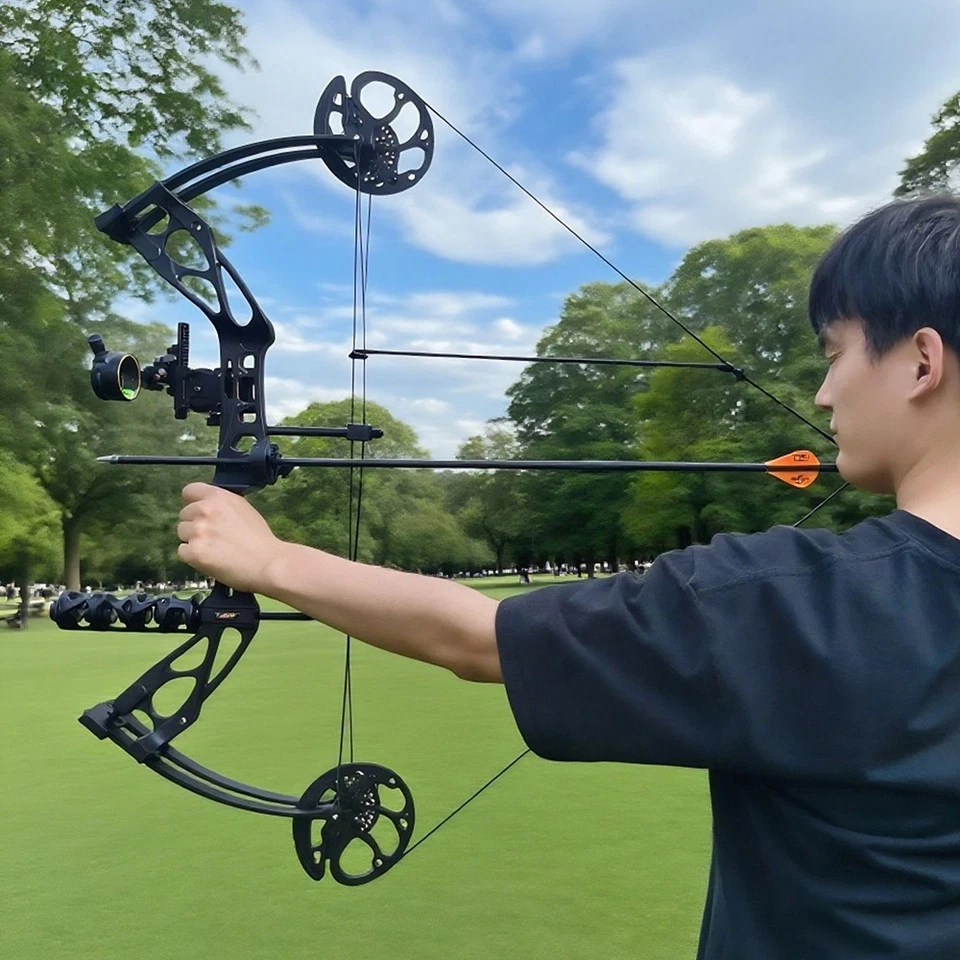 0-70lbs Compound Bow Kit Let-off 80% Arcehry Bow Hunting Shooting Target RH - Image 4 of 4