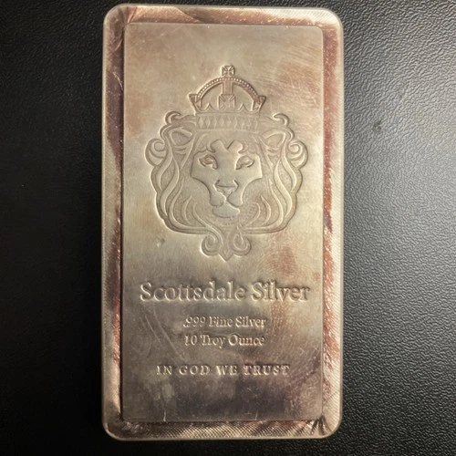 10 oz Scottsdale STACKER® Silver Bar - Ten Troy oz .999 Silver Bullion - Toned