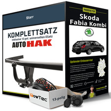 Für SKODA Fabia Kombi I Typ 6Y Anhängerkupplung starr +eSatz 13pol uni. 00- AHK