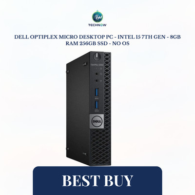 Dell OptiPlex Micro Desktop PC - Intel i5 7th Gen - 8GB RAM 256GB SSD - NO OS