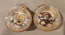 VTG Set 2 Goebel Hummel Plastic Ornaments Girls Gold
