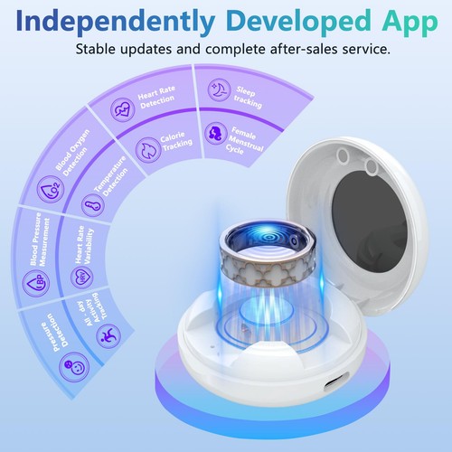 Health Rings for Women,Smart Ring Health Tracker for Women, Measure Heart Rate, - Photo 7 sur 8