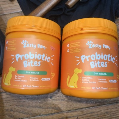 LOT OF 2 BUNDLE Zesty Paws Probiotic Bites for Dogs - 90x2 180 expires 1/28