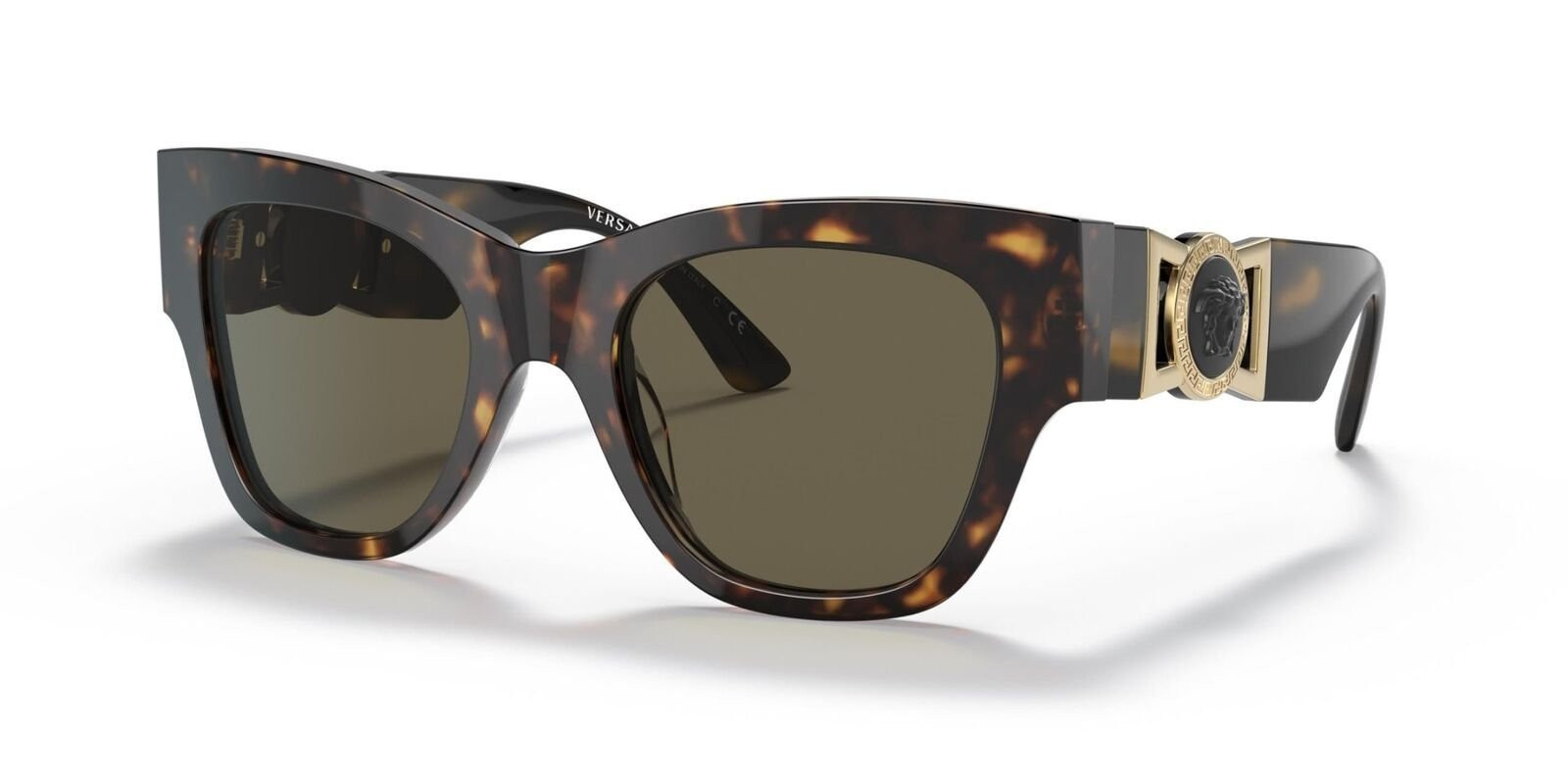 Солнцезащитные очки Versace VE 4415U 1083 Havana с пластиковыми линзами Кошачий глаз коричневого цвета 23390₽