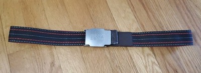 Billabong Canvas Cloth Belt Metal Buckle Blue With Red Striped Size Small