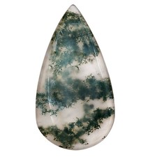 Natural Green Moss Agate 35.9x19.6x4 mm Pear Shape Polished Gemstone LS02082-31