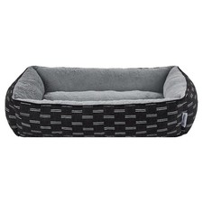 Vibrant Life Large Lounge Style Pet Bed, Black and White, 27" x 36"