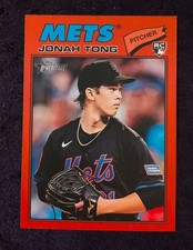 2026 Topps Heritage Jonah Tong (RC) RED BORDER SP #137 NY METS 