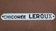 PLAQUE EMAILLEE ANCIENNE PUBLICITAIRE CHICOREE LEROUX N° 2