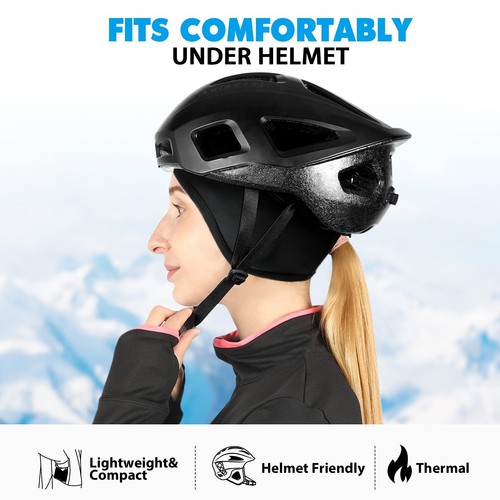 Womens Skull Cap with Ponytail Hole, Winter Running Beanie Hat Cold Weather T... - 第 5/6 張圖片