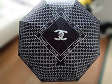 Used CHANEL folding umbrella black with automatic open/close button