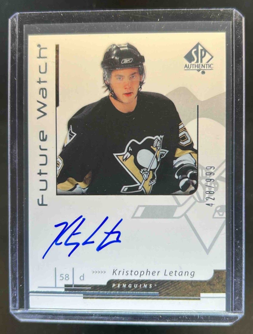 2006-07 SP Authentic Kristopher Letang Auto RC Future Watch #/999 Penguins