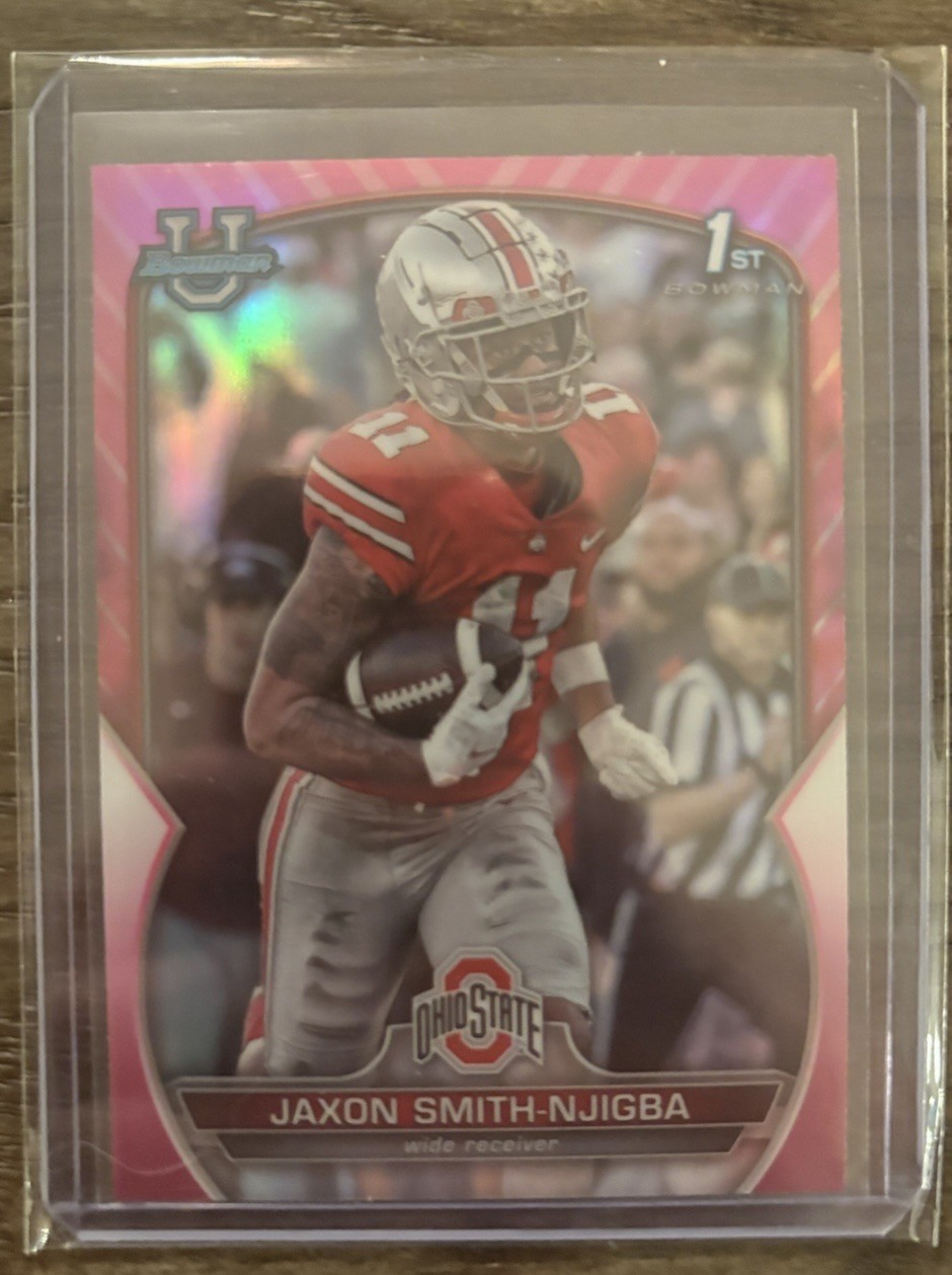 2022 Bowman University Chrome - Jaxon Smith-Njigba #78 Pink Refractor (RC)